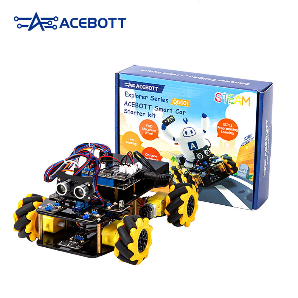 ACEBOTT ESP32 4WD Mecanum Wheel Camera WiFi STEM STEAM Programación Smart Robot Car kit para Arduino