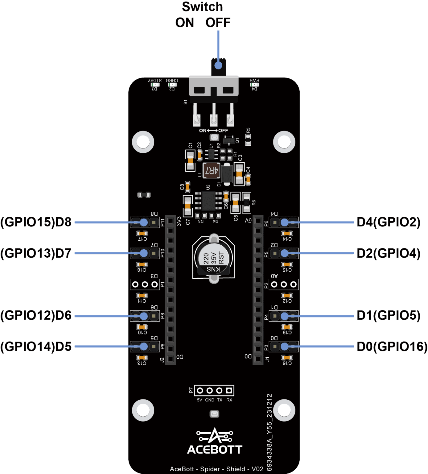 QD020 Quadruped Bionic Spider Robot for ESP8266 – ACEBOTT