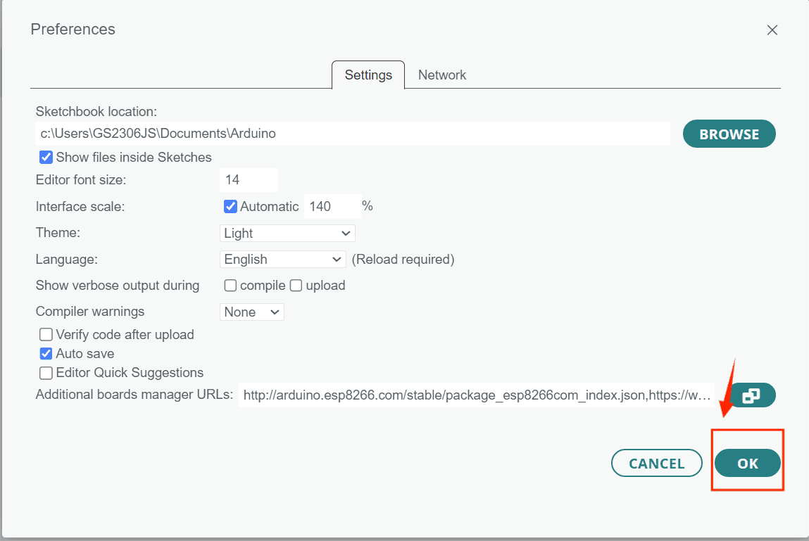 Install the esp32 plugin 6