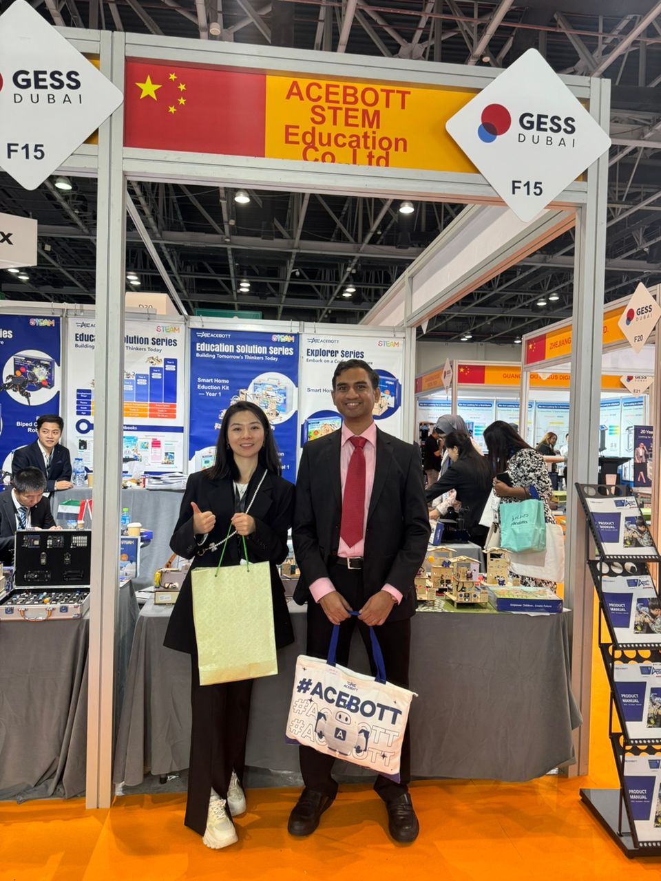 Acebott client visit in gess trade show