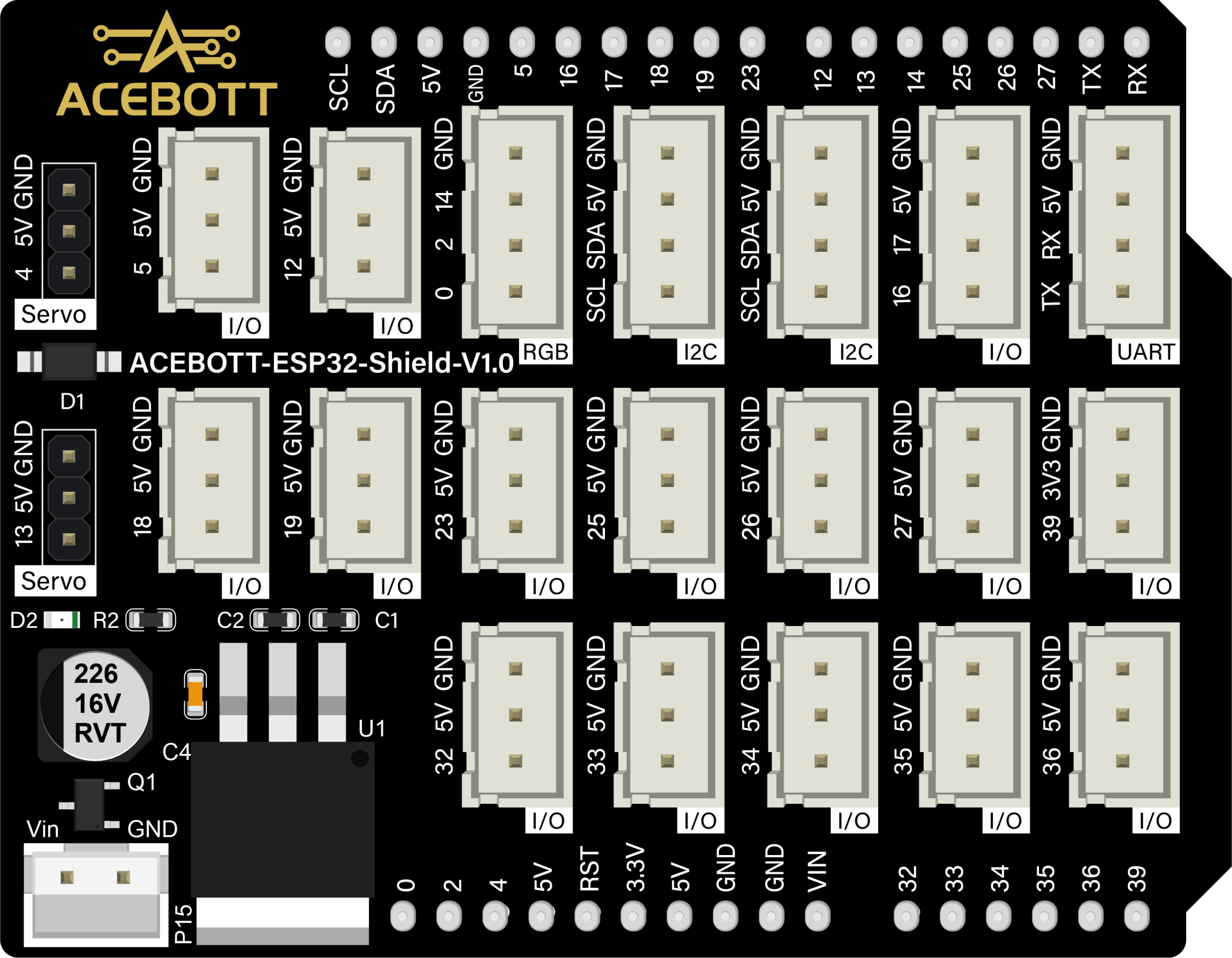 Controller board introduction esp32 shield v1.0