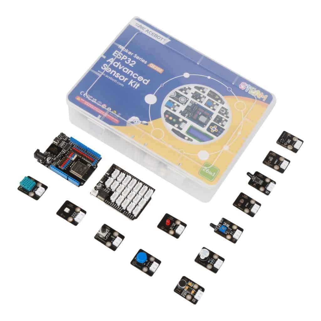 Qe202 esp32 advanced sensor kit product white background image without logo