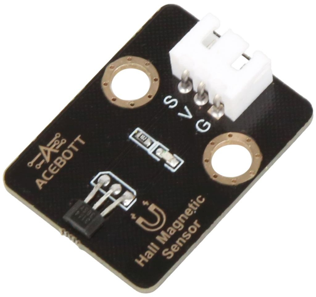 1 ACEBOTT QB116 Hall Sensor module with magnetic sensor component and three pin connector