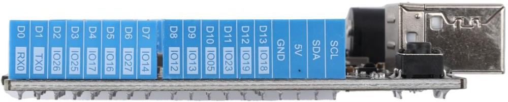 5 ACEBOTT 9 in 1 Easy Module Shield mounted on the ESP32 Plus controller board for the LED sample program